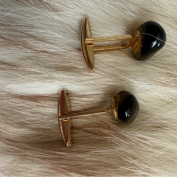 Dark brown stone Cufflinks - Picture 2 of 2